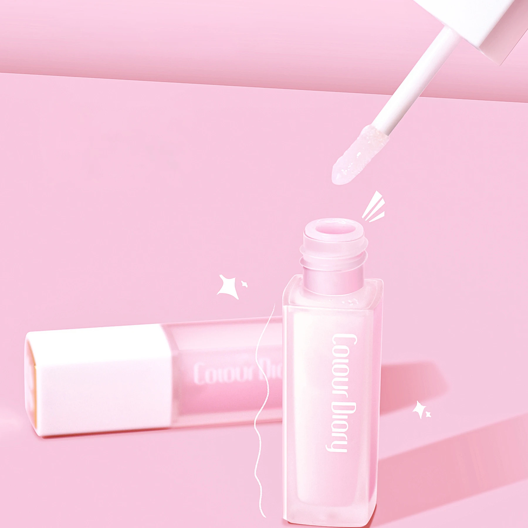 Custom Private Label Colour Diary Flower Dew Crystal Hydrating Lip Gloss Oil Nourishing Repairing Lip Glow Oil Plumper Vegan