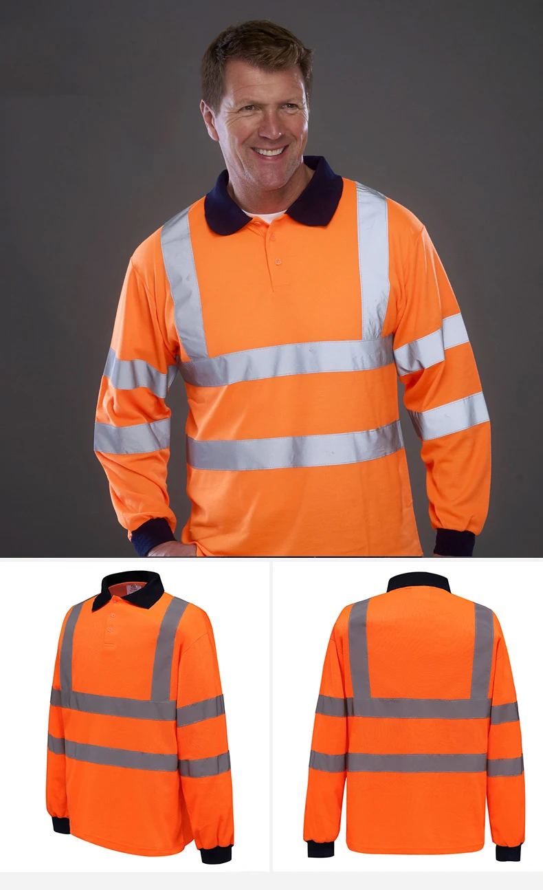 Landscaping Conservation Crossing Guards Shipyards Truck Drivers Safety Workwear Shirts Polo Neck Airport Ground Supports