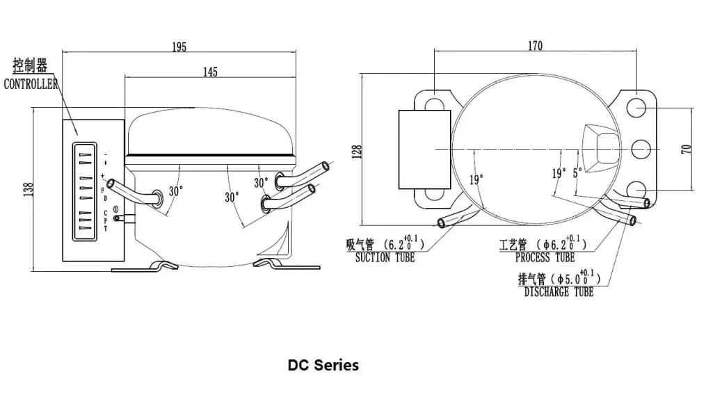 QDZH15G SIKELAN R134a mini 12v 24v DC Solar Powered Freezer Fridge Refrigeration Compressor For Portable Car Refrigerator