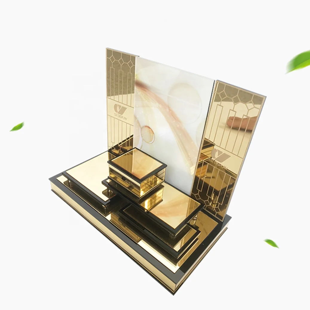 Custom desktop  cosmetic Perfume Bottle Display   cosmetic Body Creams  display holder
