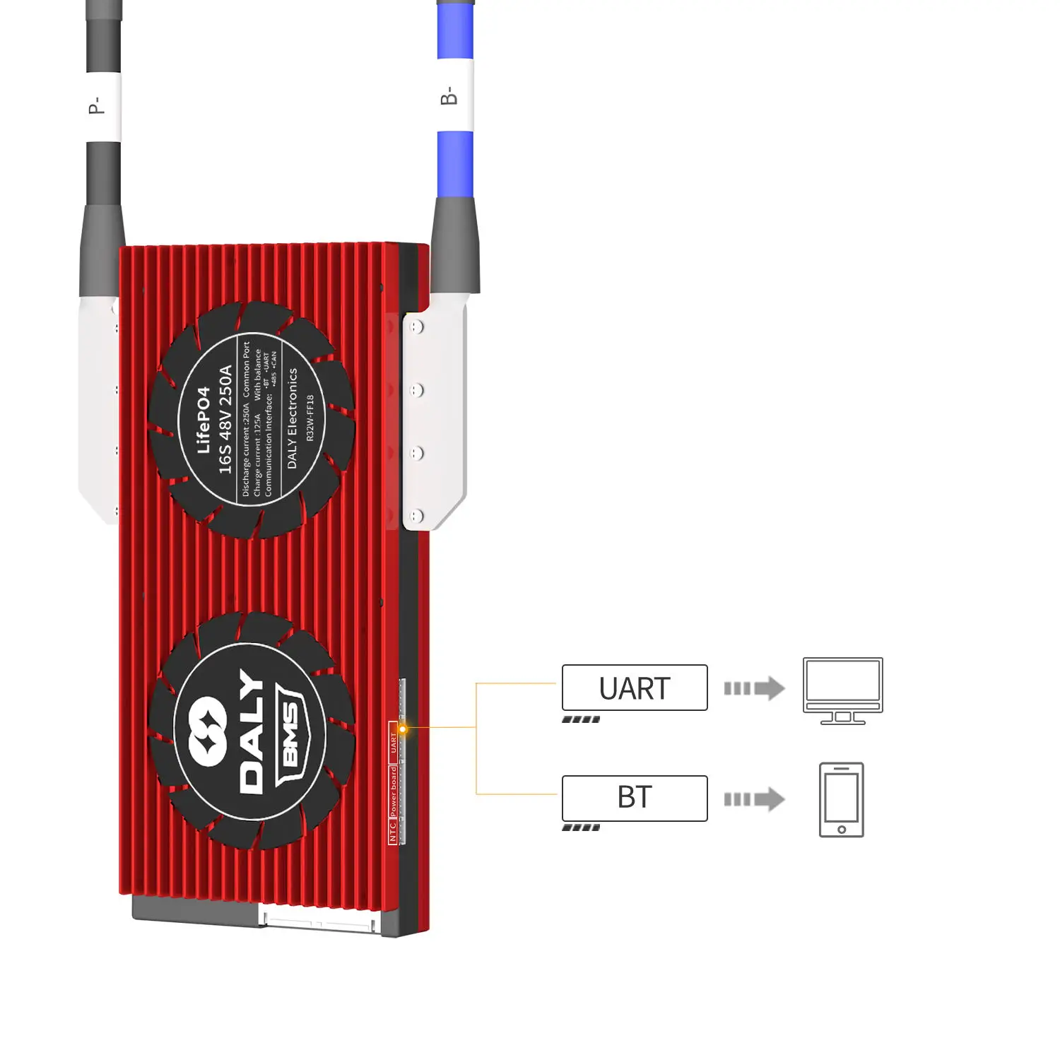 Smart BMS 16s 250a Active Balance Battery Management System Board Smart Daly Lifepo4 Bms