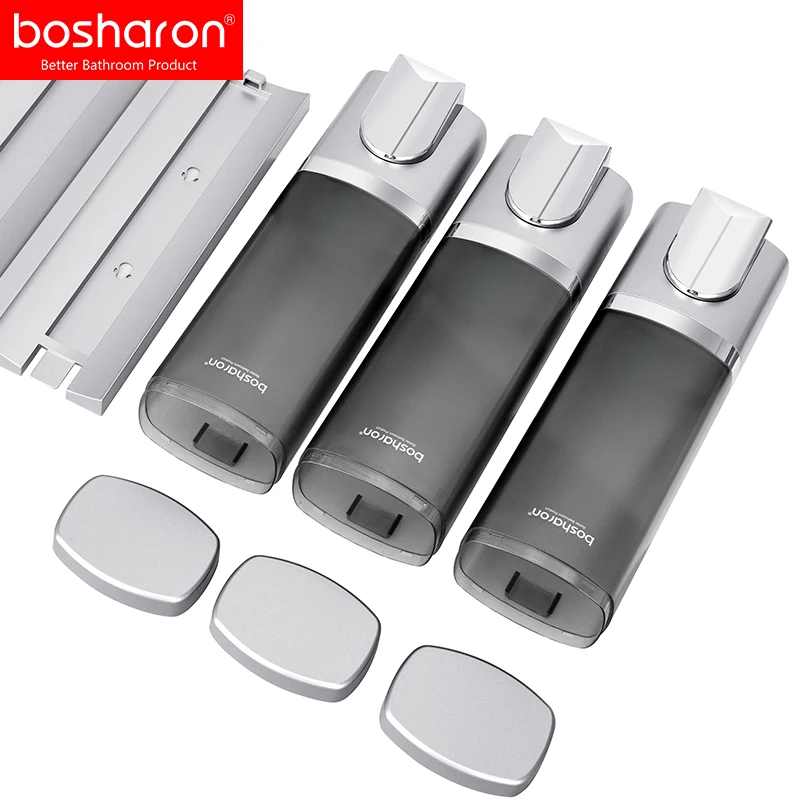 ABS plastic hotel 500ml*3 plastic empty clear toiletries set bath gel shampoo hotel shampoo set wall mounted soap dispenser
