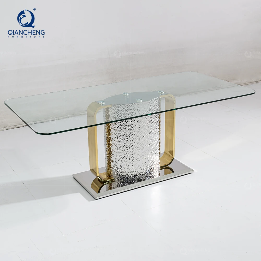 QIANCHENG foshan factory mordic modern 4 6 8 12 seat marble stone dining eettafel esstisch luxury dinning table furniture