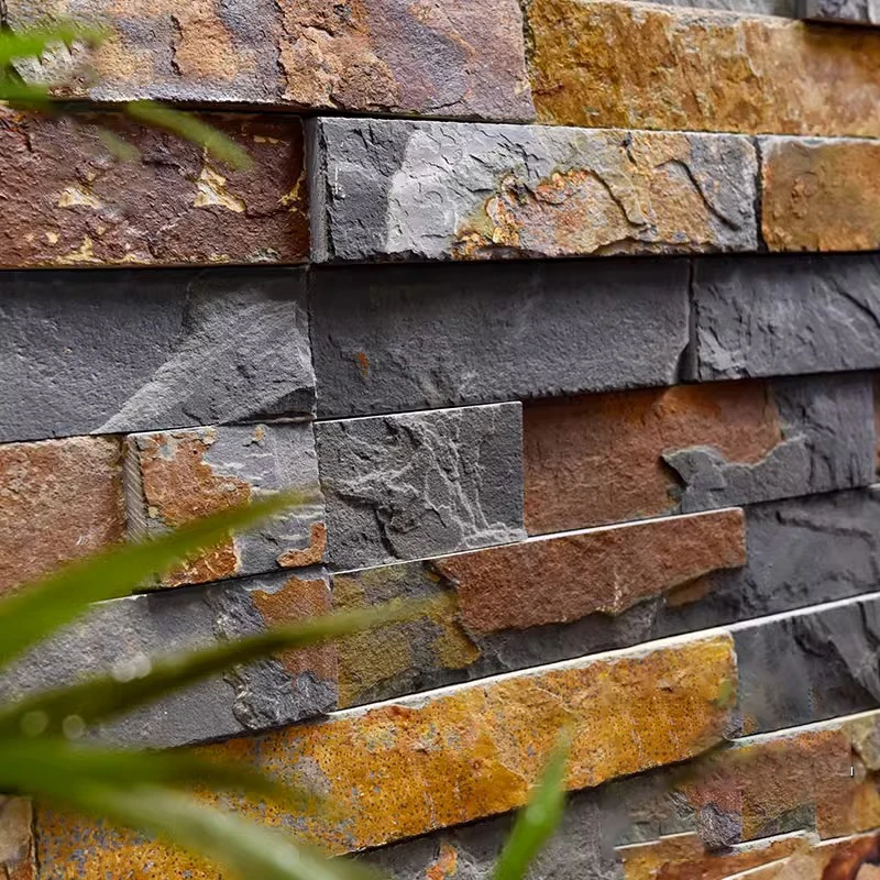 Outdoor natural Rusty slate culture stone real stone exterior wall cladding For The Wall