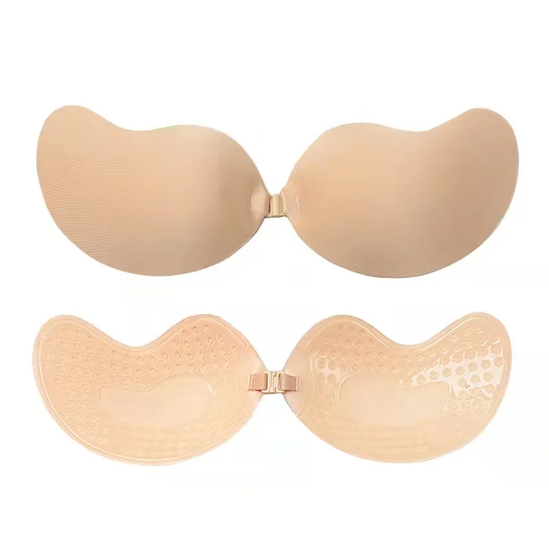 Mango Shape Invisible Bra Push Up Self Adhesive Strapless Backless Sticky Bra Reusable Silicone Nipple Cover For Women Underwear