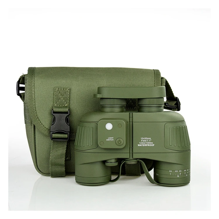 10x50 Binoculars Telescope BaK-4 Optical Grass Roof Prism High-Definition Waterproof Night Vision Ranging Compass Telescope