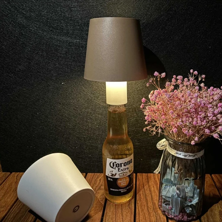 Romantic LED Rechargeable Bottle Table Lamp Waterproof Battery Portable Cordless Wine Bottle Light