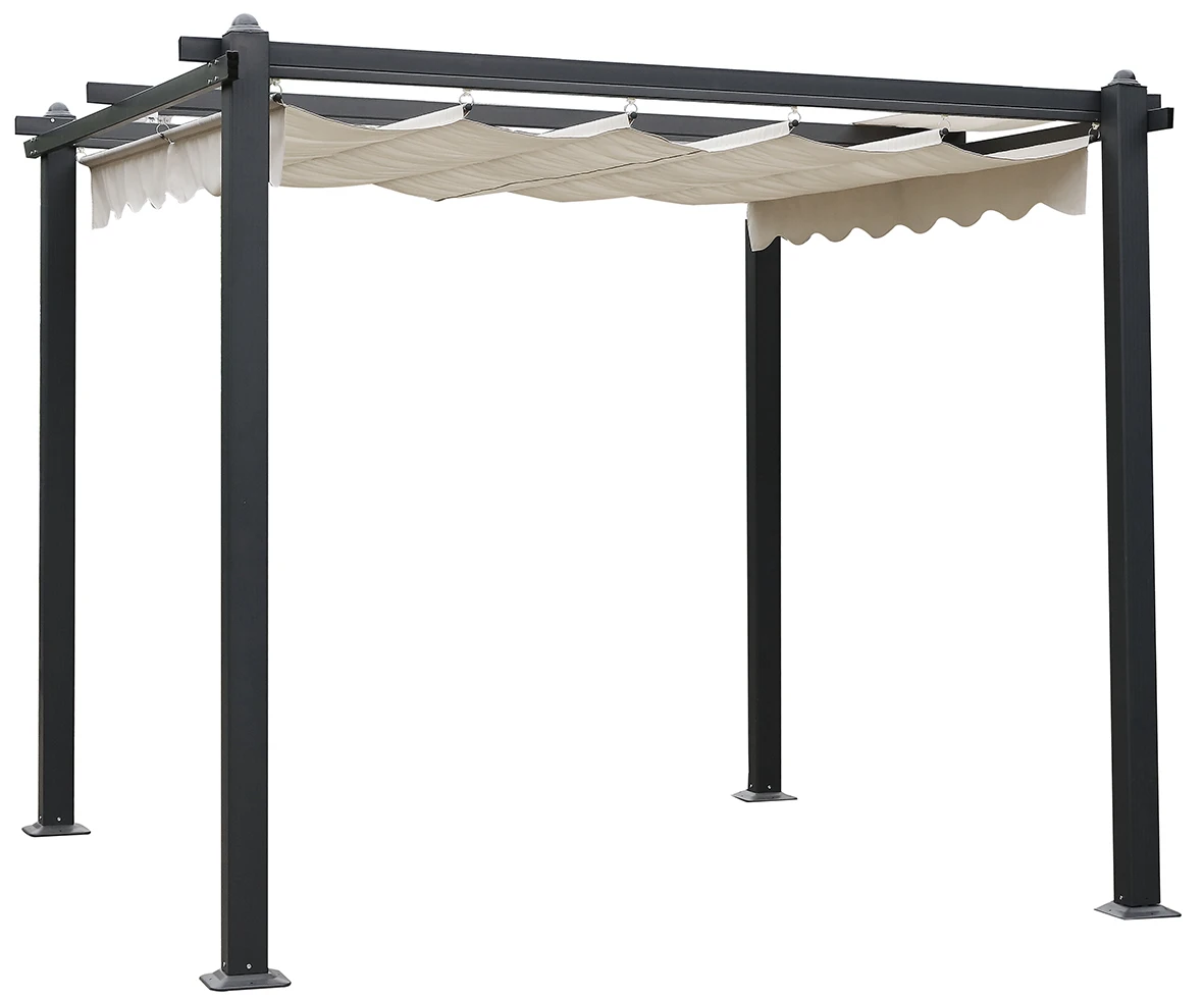 
Garden pergola and gazebos outdoor grape trellis gazebo with retractable sunshade gazebos canopy 
