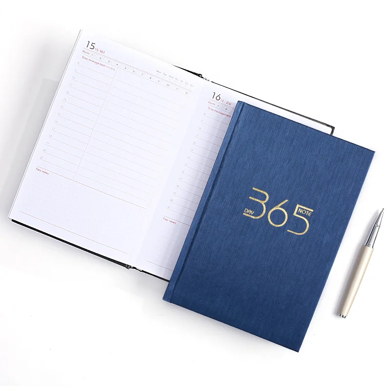 2022 Daily Custom Diary A5 Pu Leather Agendas Hardcover Planner Notebook In Stock