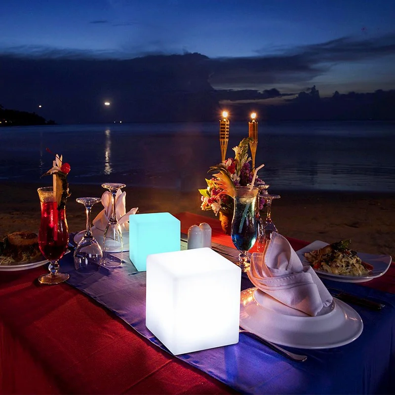 Led 16 Colors Change Light Cube Led Plastic Rgb Cube For Table And Seat Manufactory Directly Led Cube