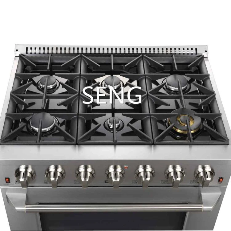 Best selling free standing 6 burner gas cooker with oven, gas range