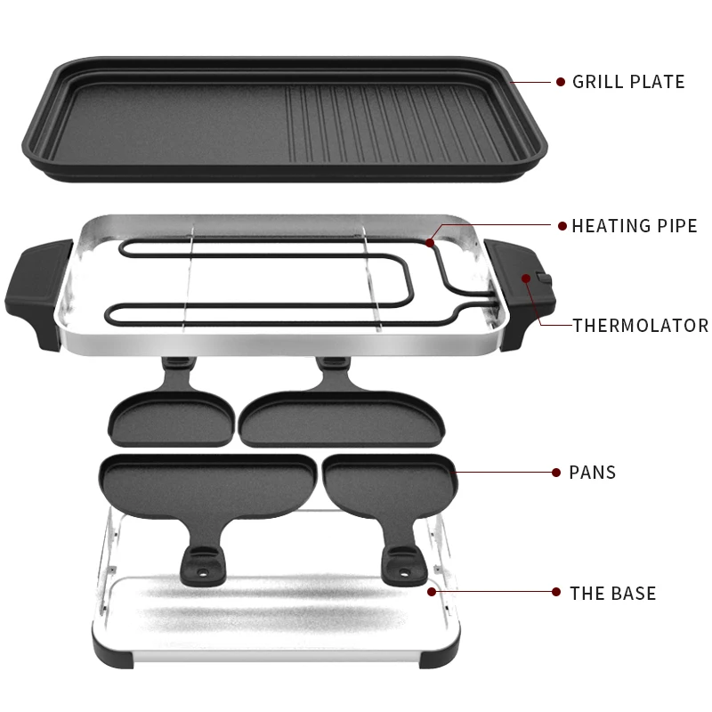Golden supplier dismountable oil collector black multifunctional optional  accessory smokeless electric grill