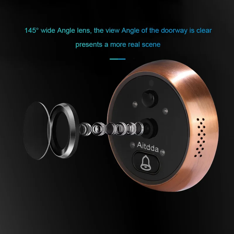 Aitdda ATD-N84MY 4.3 inch Screen 2.0MP Security Camera No Disturb Peephole Viewer Doorbell Support 32GTF Card and Night Vision