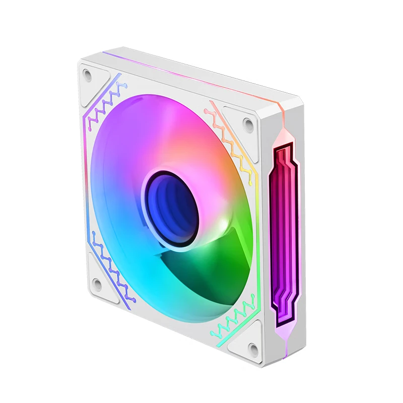 SUPCOOL CPU PrismFAN 4 WHITE 120 mm ARGB Silent Computer Cooling Fan12CM fan with 5V3-pin ARGB PWM Temperature Control