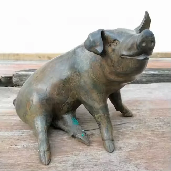Bronze wild animal garden wild boar statues Animal Pig sculpture