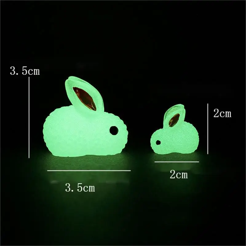 Ночник реалистичный 3D прозрачный белый кролик из смолы
