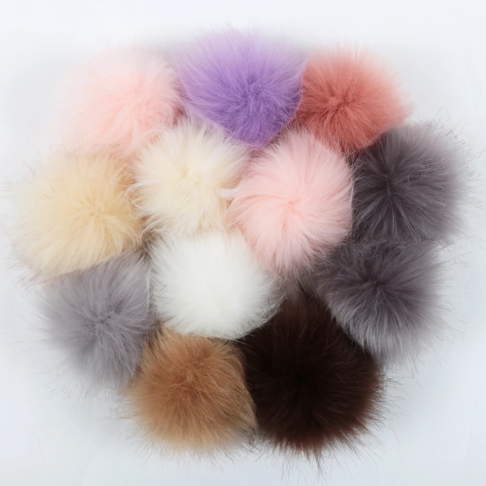 Fluffy Imitated Nature Raccoon Fur Ball Fuzzy Faux Fur Pompom For Handbag Pendant