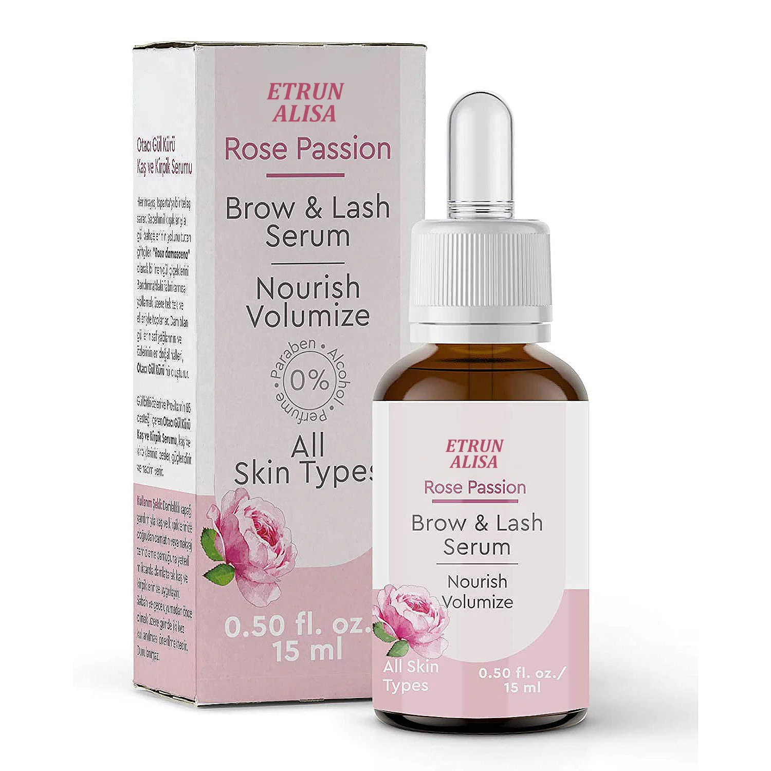 Eyelash Growth Serum Natural Nourishing Rose Passion Brow Lash Serum
