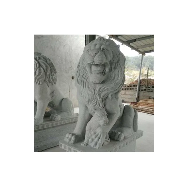 wholesale chinese front door life size large outdoor lion statues stone carvings and sculptures for sale