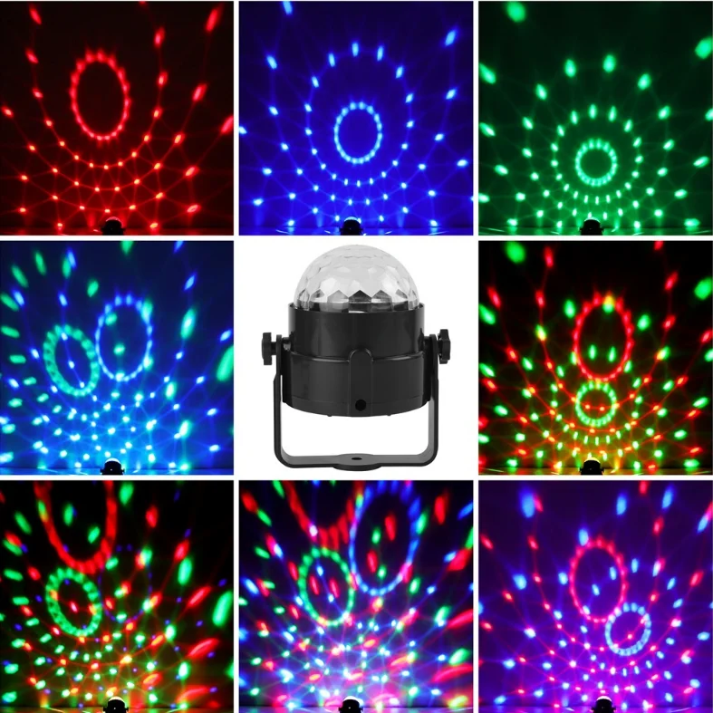 Sound Activated Rotating Disco Bar Lighting 3W RGB Led Stage  Small Magic Ball Light For Christmas Home KTV Xmas Wedding Show