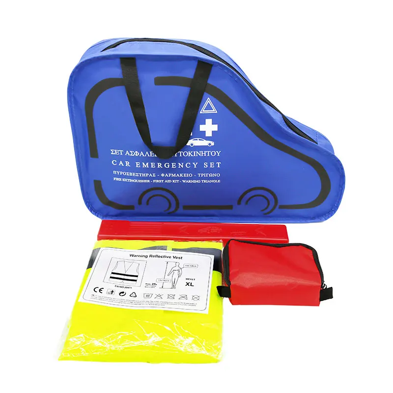 CE Approved Roadside Car Emergency Tools Kit Red Car First Aid Truck Emergency Tool Kit First Aid Kit
