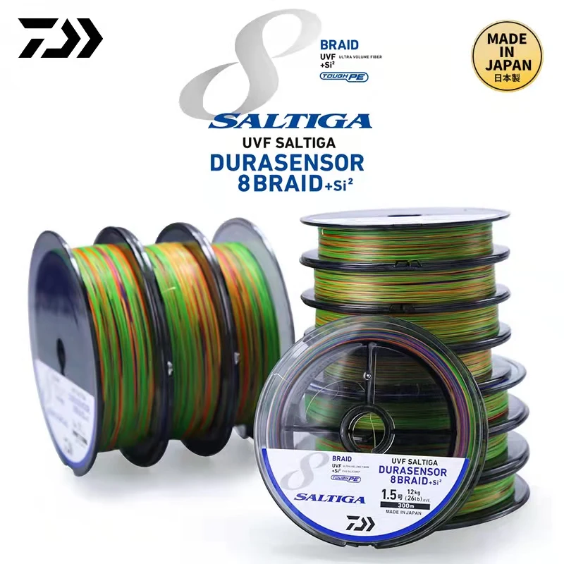 New Original DAIWA SALTIGA Fishing Line 200M 300M 8 Strands Braided PE Line Fishing Tackle 18 26 30 35 66 79 97LB Made in Japan