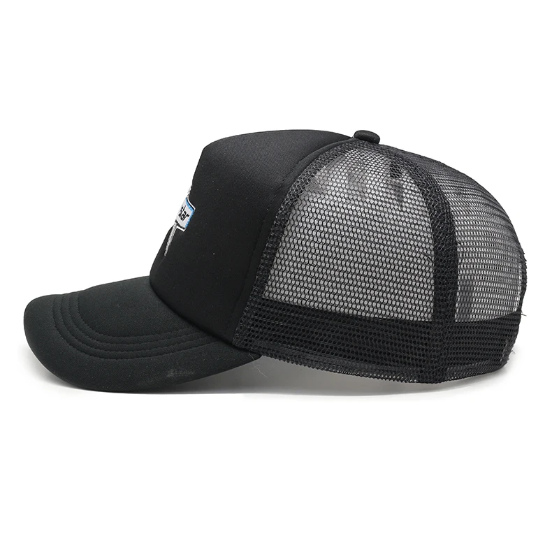 Custom Unisex 100% Cotton Blank 5 Panel Trucker Foam Mesh Cap Embroidered Patch Logo baseball Hat