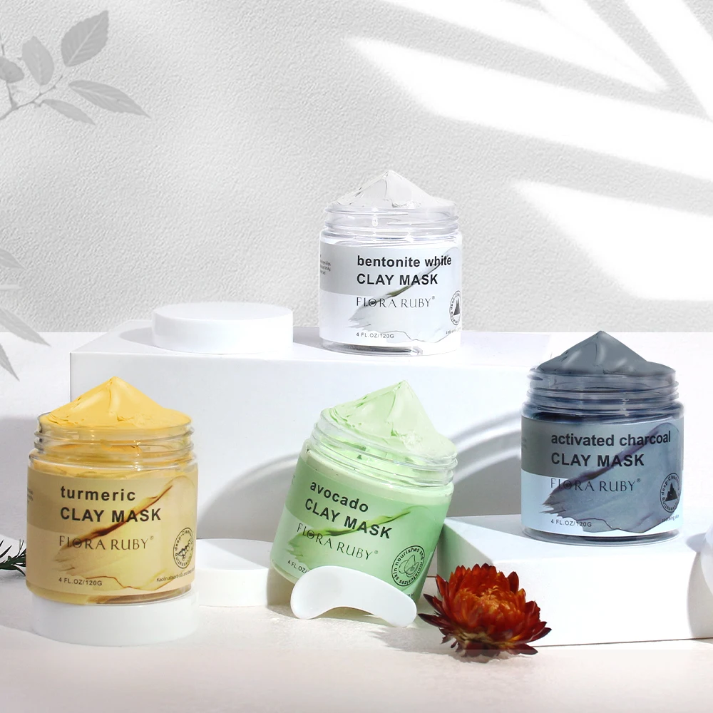 Private Label OEM  ODM 100% Natural Beauty Organic Facial Care Whitening Exfoliating Rose Cranberry Avocado  Facial Clay Mask