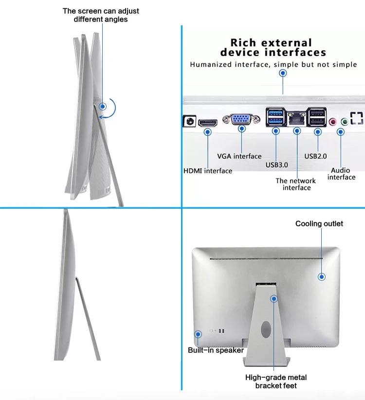 19 22 inches touch screen desktop aio computer all-in-one all in one computer for office
