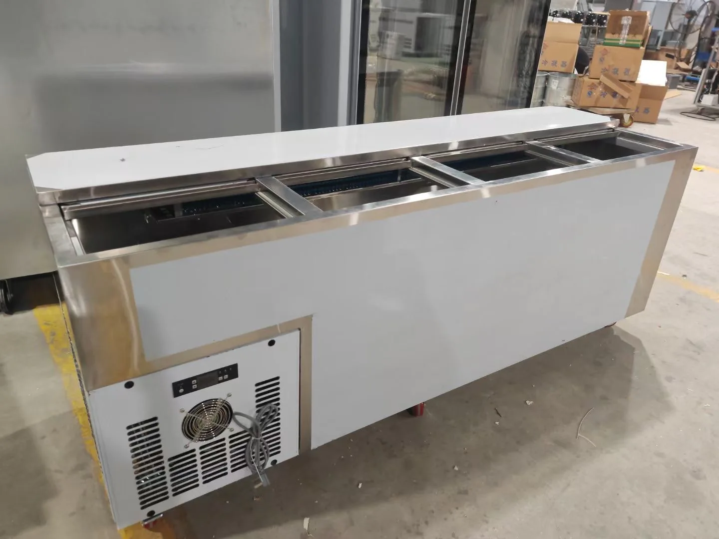 Kitchen cooler cabinet workbench pizza counter salad bar chiller freezer Refrigerator Salad Table Pizza Commercial Prep Fridge