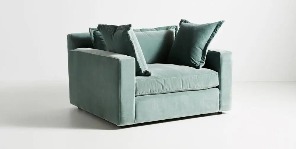 Modern Green Tufted Velvet Over Sized Luxury Single Sofa Armchair Single Sofa Living Room Furniture Accent Chair