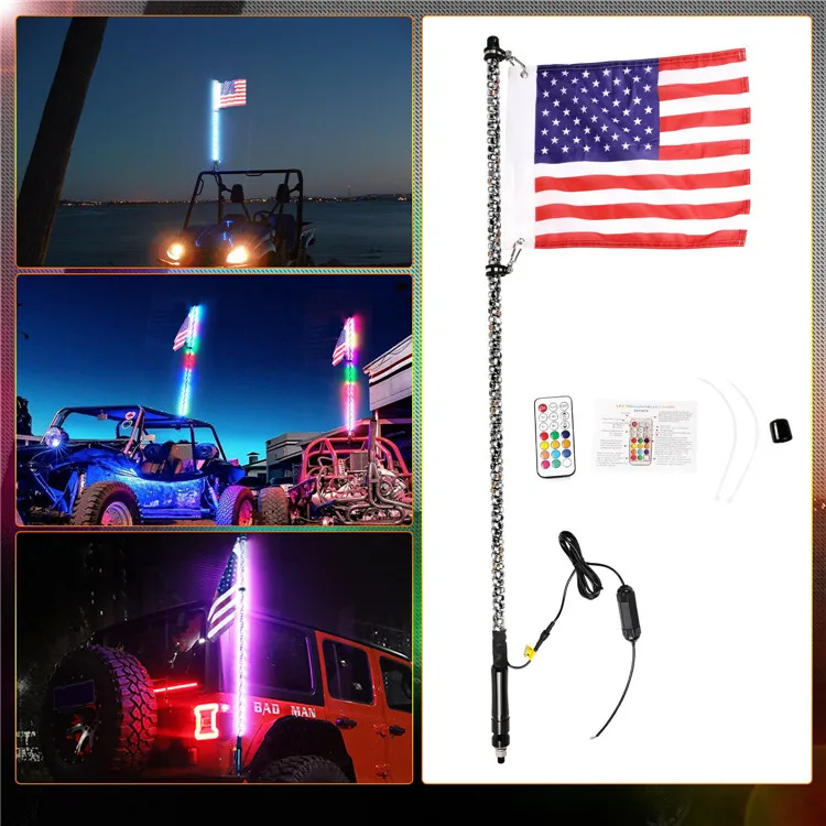 Quick Disconnect Color Changing 4FT Wireless Control Mining Led Whips