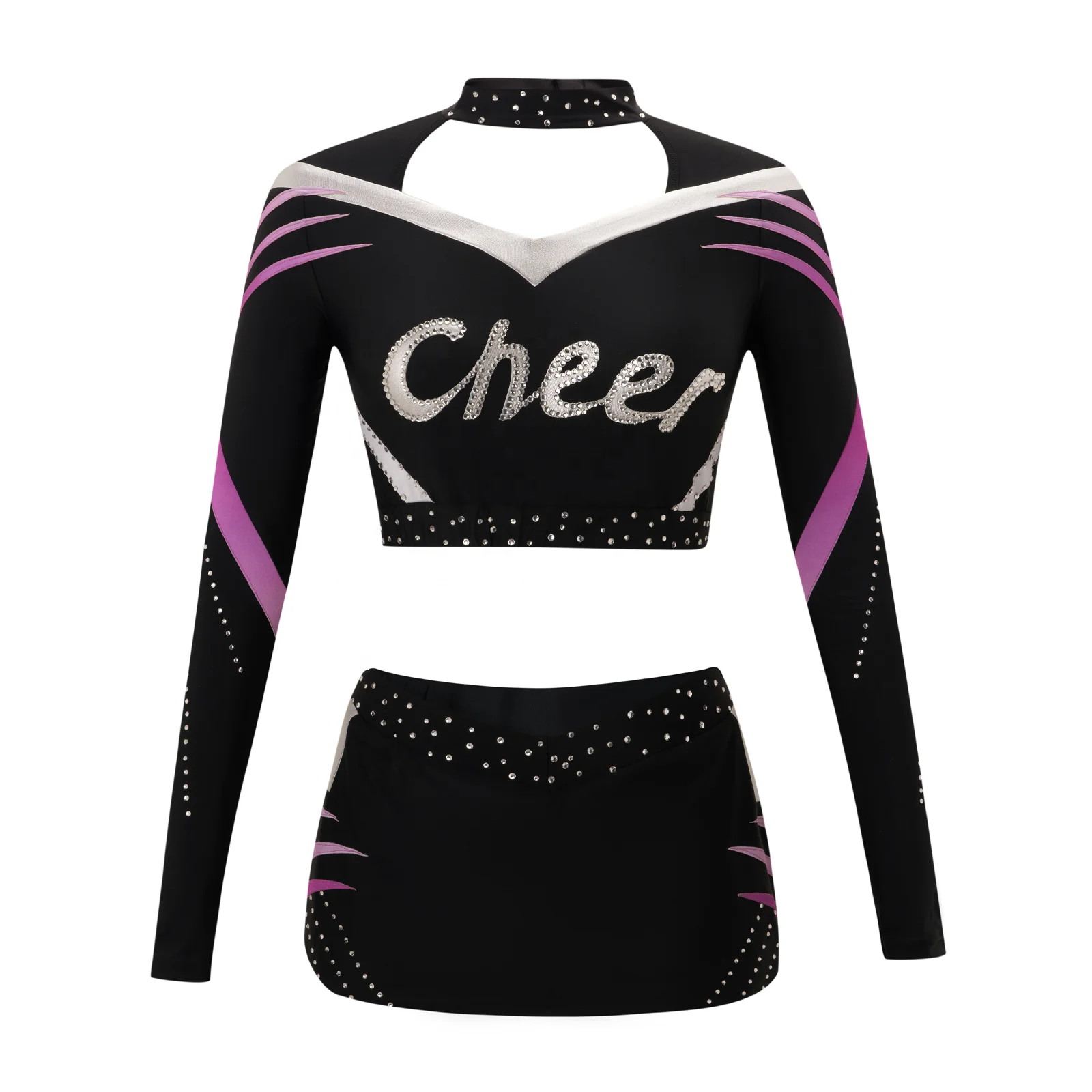 Custom High Quality Low MOQ Cheerleading Skirt Girl Women Sweetheart 100% Polyester Cheerleaders Uniform Set
