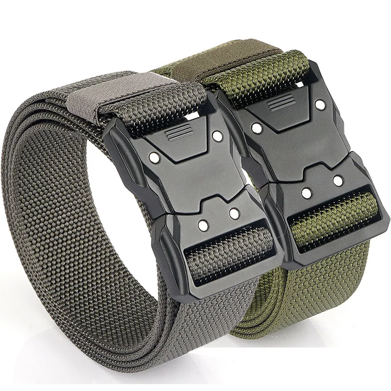 Custom logo new style Camouflage Canvas Tool Waist webbing Belt Men Nylon Alloy Buckle Combat Tactical Belt