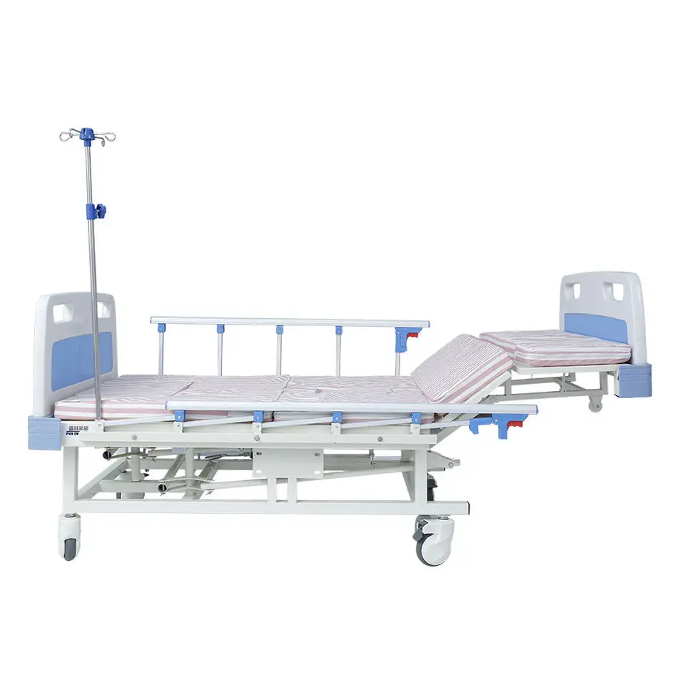 Household multifunctional manual nursing bed medical turning over hospital bed full curved five function medical bed