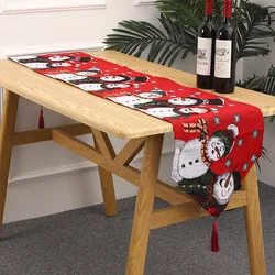 Christmas Decorative Banquet Cotton Christmas Tree Santa Printed Table Cloth