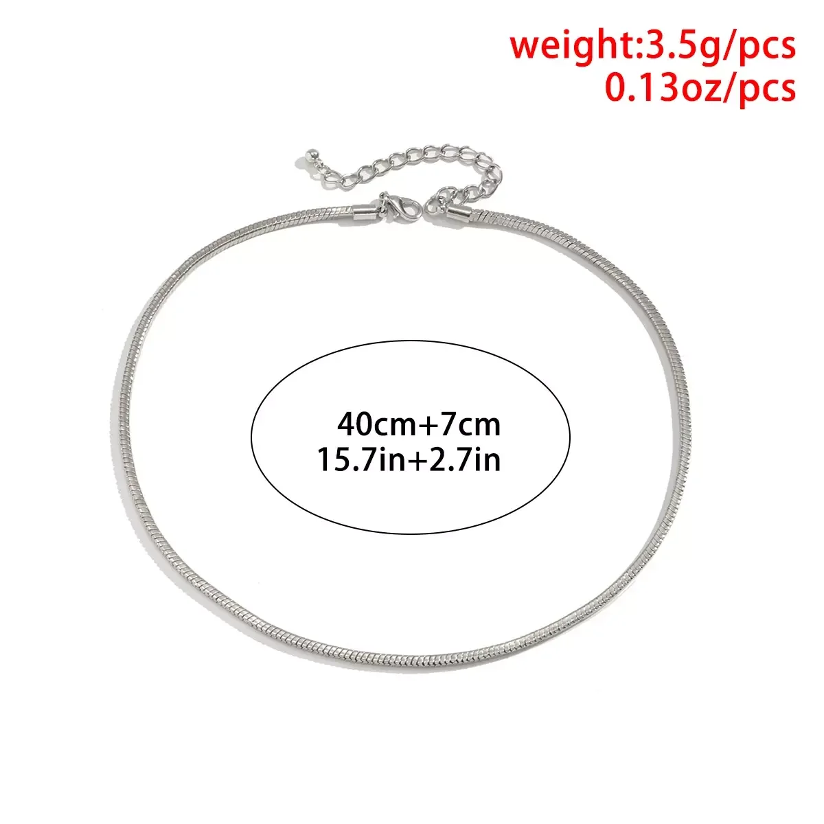 SHIXIN Dainty Choker Necklace Minimalist Flat Snake Chain Necklaces Hot Sale Silver Mens Womens Jewelry Necklaces