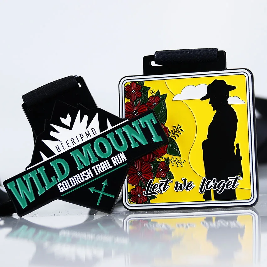 
custom manufacturer of marathon marathon running race sport gold silver bronze metal medal medal with ribbon 