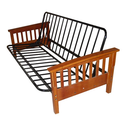 Good Quality Metal Frame Wooden Legs Folding Sofa Bed Living Room Metal Futon Frame