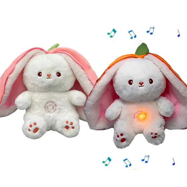 Soothen Snuggle Sleeping Carrot Bunny Strawberry Carrot Transformed Into Rabbit Doll Fruit Rabbit Breathing Plush Toys