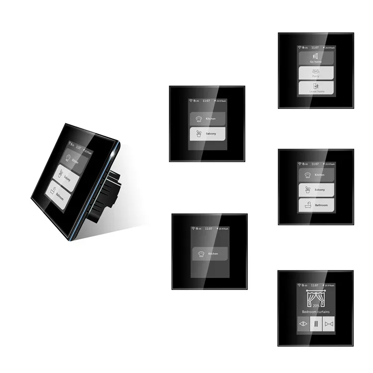 Lanbon Smart Home Tuya HomeKit LCD WIFI Lights Smart Switch Alexa Voice Control 1/2/3 Gang Curtain Scene Wifi Wall  Switch