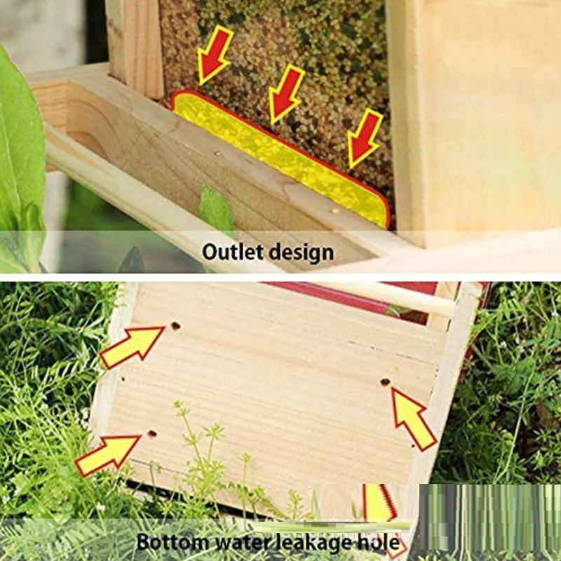 Creative wooden birdhouse bark bird cage nest outdoor tree hanging hummingbird feeder breeding living house bed aviary