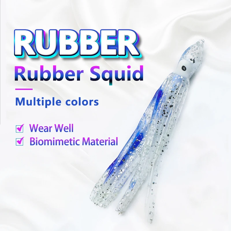 THOR FORCE Soft Lure High Quality Luminous 5pcs Packing Trolling Skirt Sea Fishing Glowing Squid Skirt Octopus Fishing Lures