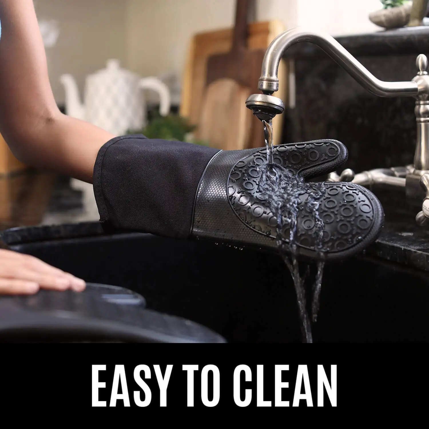 Professional design your own silicone gloves mittens long wholesale custom oven gloves black