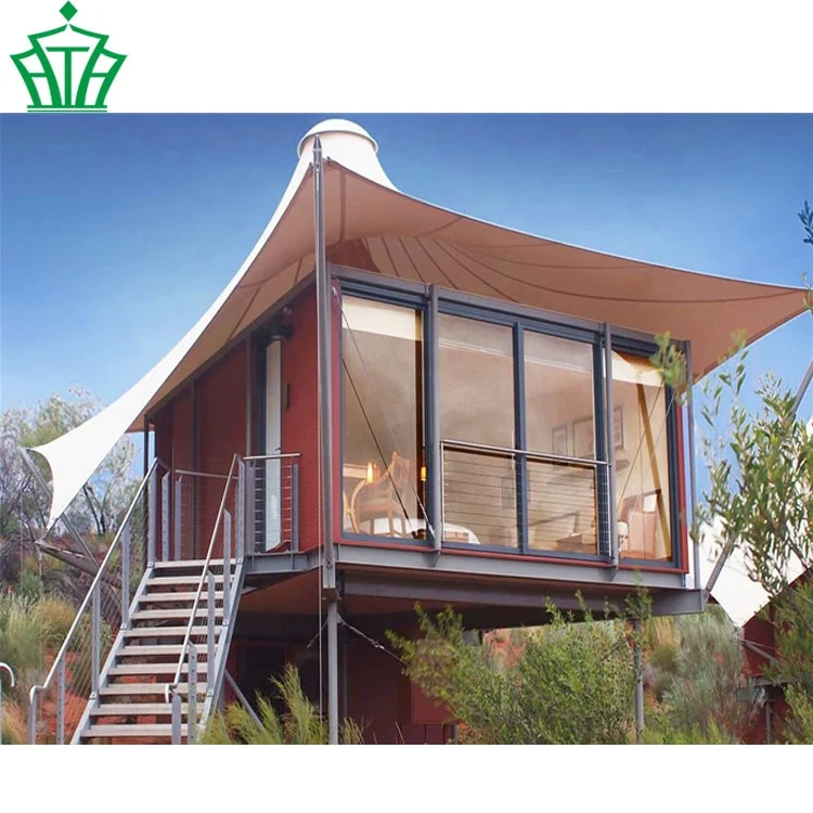 Fabric Roof House Hard Shell Steel Frame PVDF Roof Top Resort Tent Structures