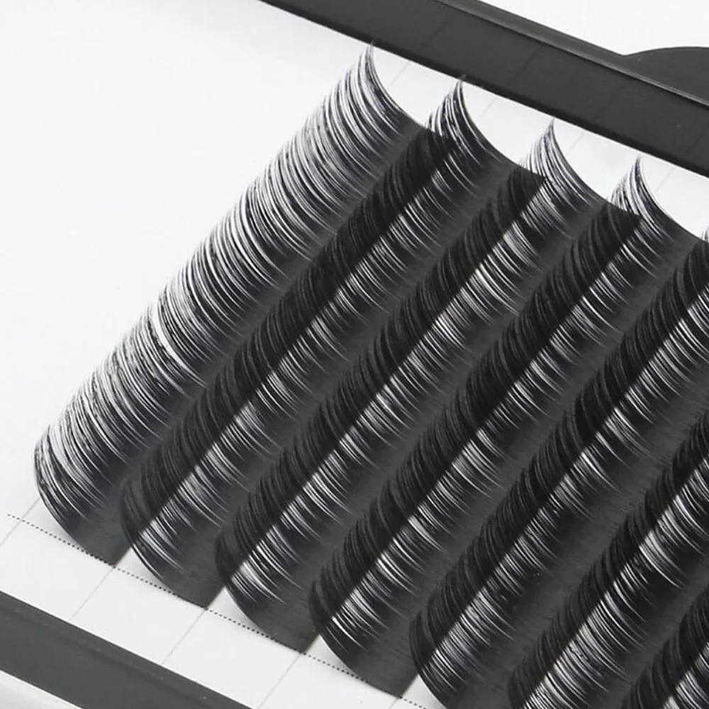 Double Tips Supplies Matte Flat EyelashCustom Private Label Flat Eyelash Extensions, HandMade Soft Flat Lash Extension