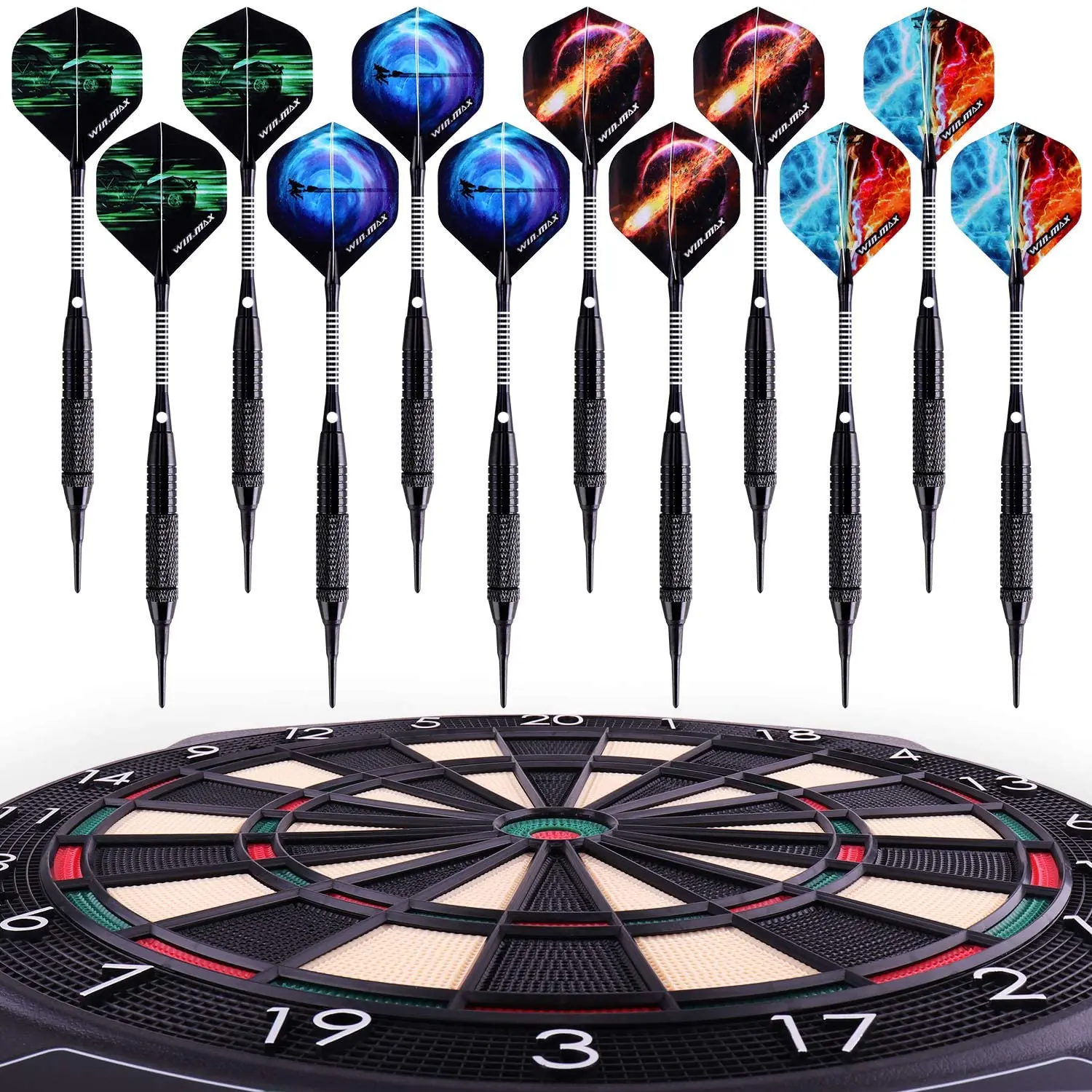 Win.Max 12 pieces per pack 16g Soft tip Darts set for Electronic Dart Board
