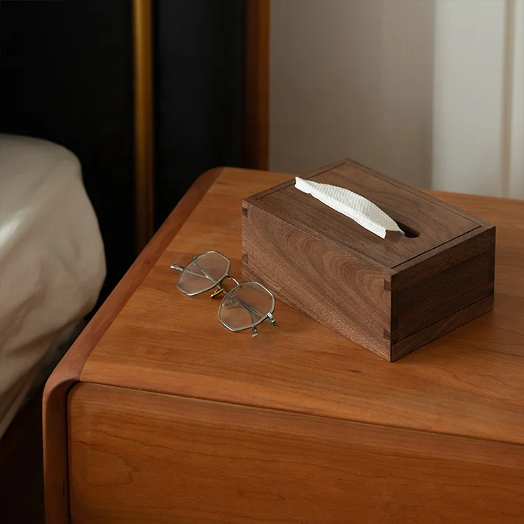 hot selling simple household living room toilet storage box wood tissue box