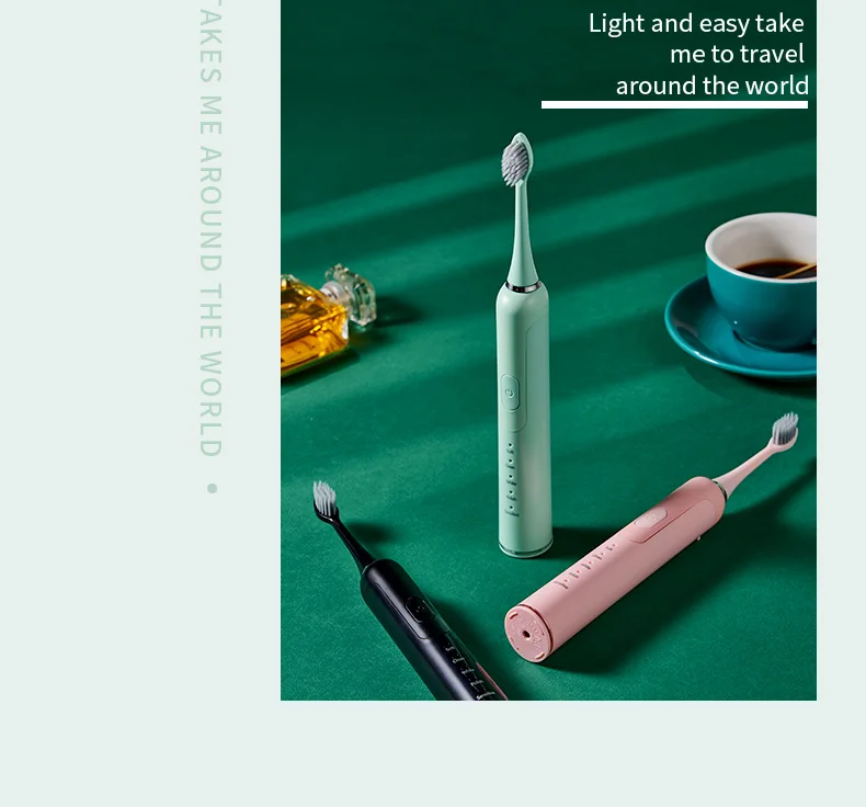 Replaceable Brush Head Electric Toothbrush Waterproof Sonic Vibration Electric Toothbrushes