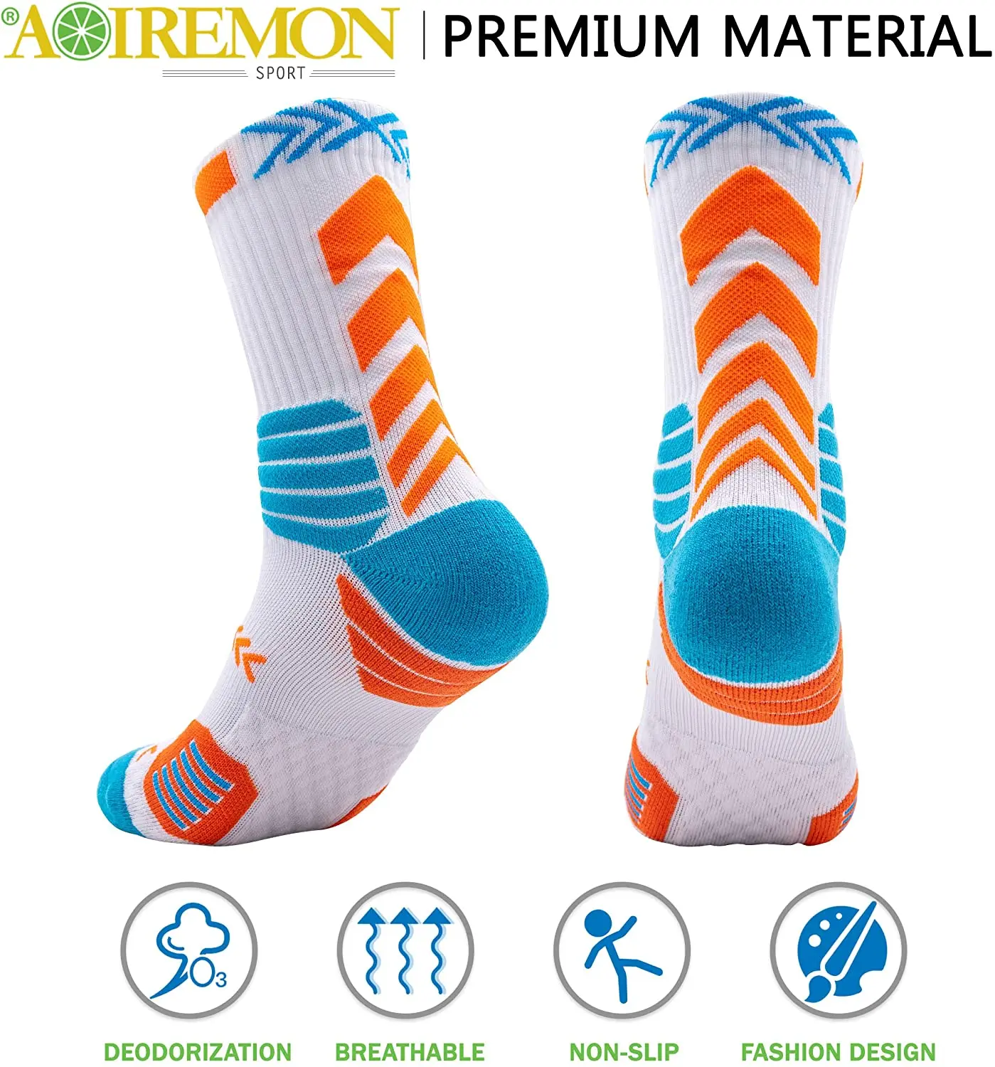 High quality professional basketball socks running sports game training socks sweat-absorbing breathable non-slip football socks